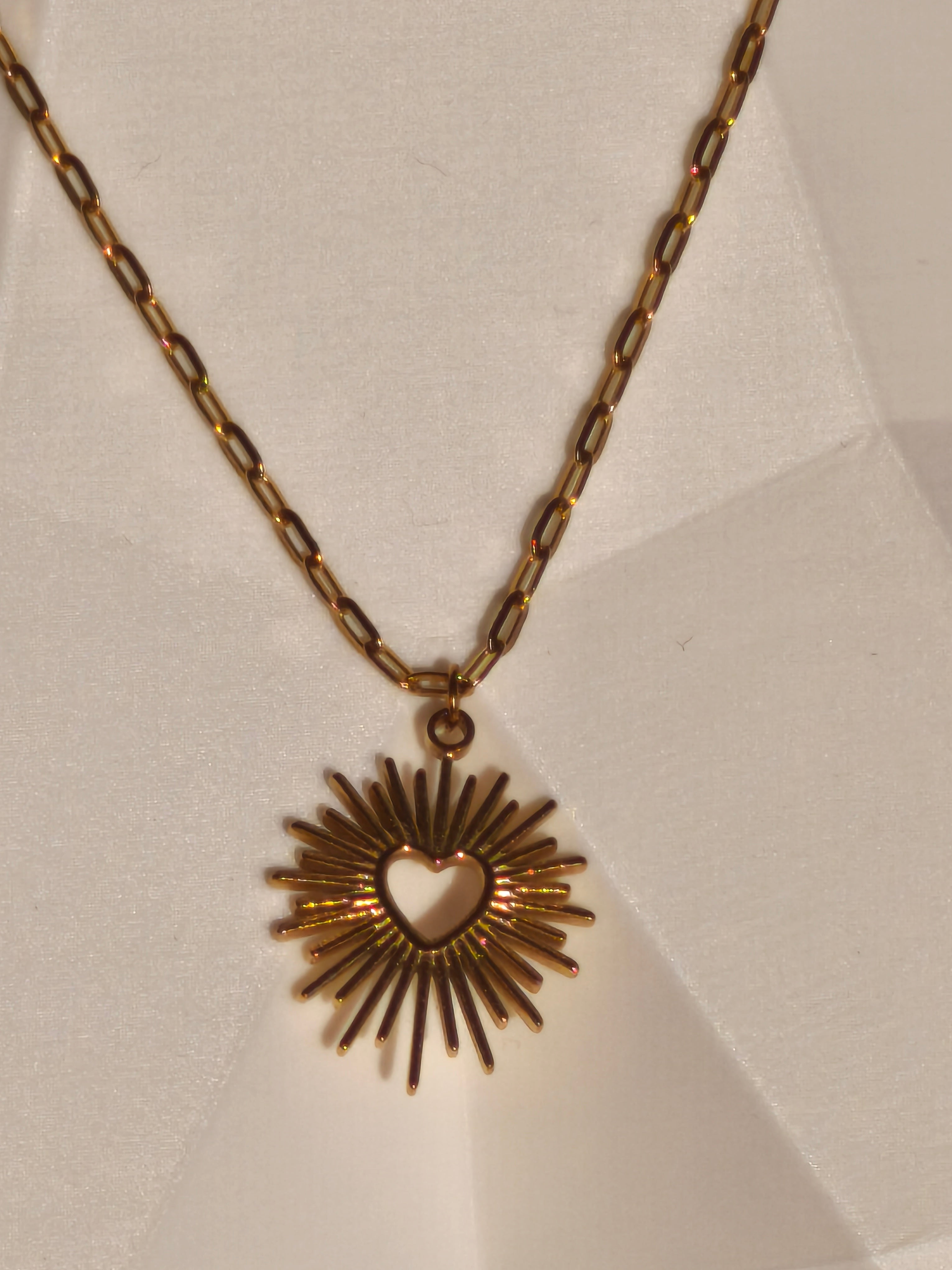 Collier Héphaïstos coeur soleil