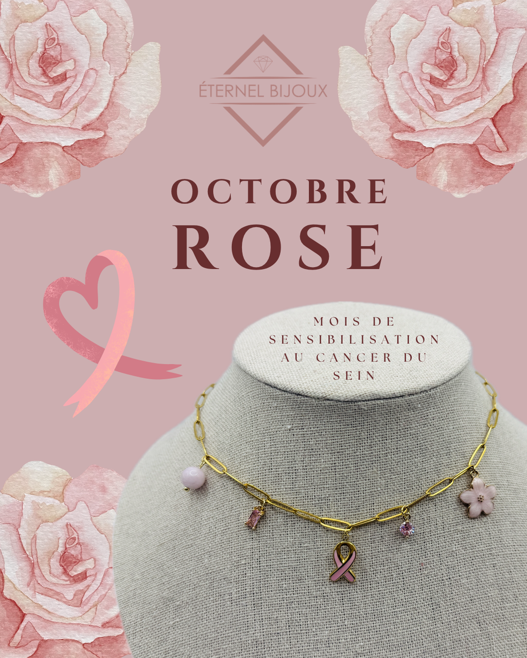 Collier Octobre Rose