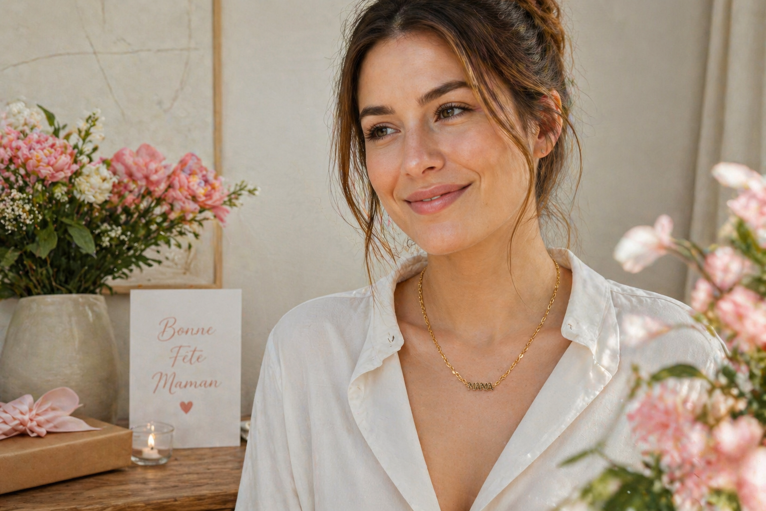 Collier MAMA doré – Collier fin lettres femme