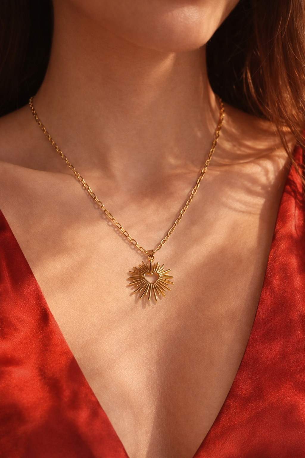 Collier Héphaïstos coeur soleil